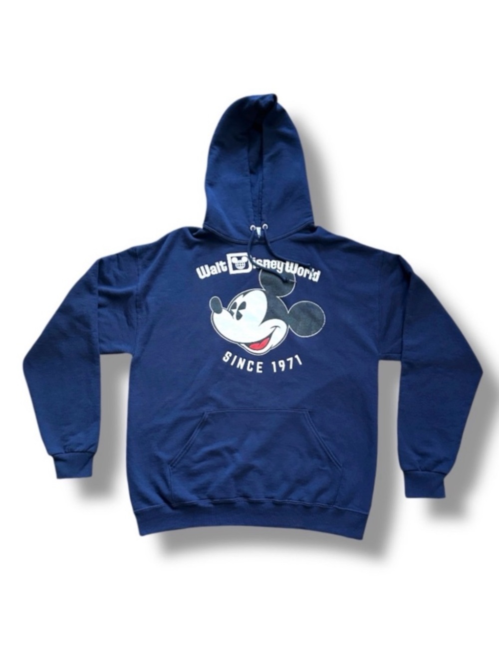 Walt Disney World Mickey Mouse Hoodie Navy Blue Sweatshirt Unisex Size Large